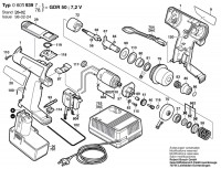 Bosch 0 601 939 742 GDR 50 Cordless Percus Screwdriv 7.2 V / GB Spare Parts GDR50